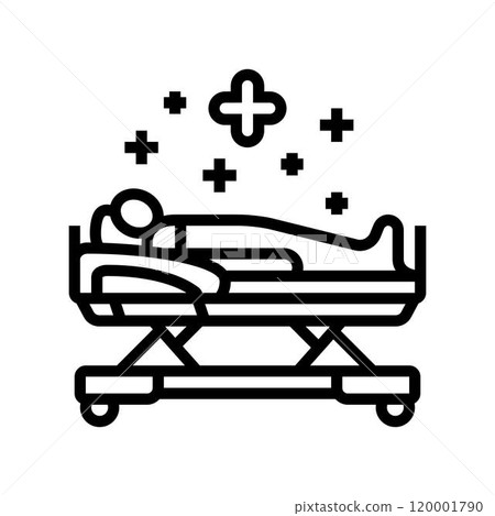 healing process cancer treatment line icon vector illustration healing process cancer treatment line icon vector illustration 120001790