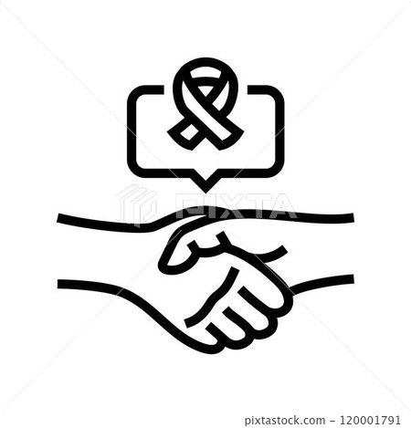 support group cancer treatment line icon vector illustration 120001791