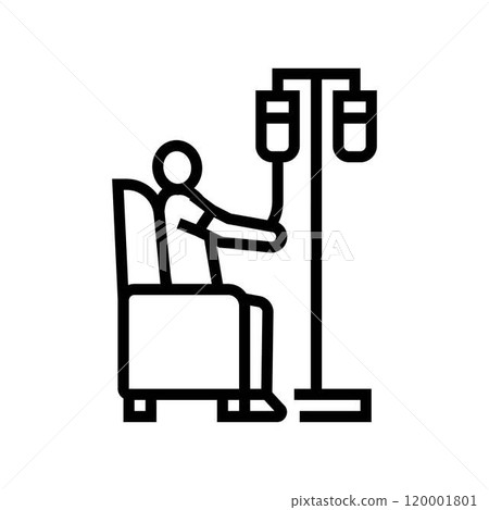 chemotherapy cancer treatment line icon vector illustration chemotherapy cancer treatment line icon vector illustration 120001801