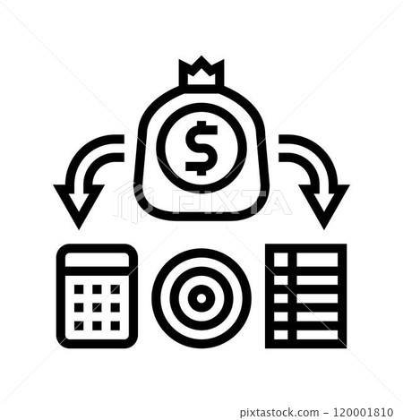 financial planning tools budget planning line icon vector illustration 120001810