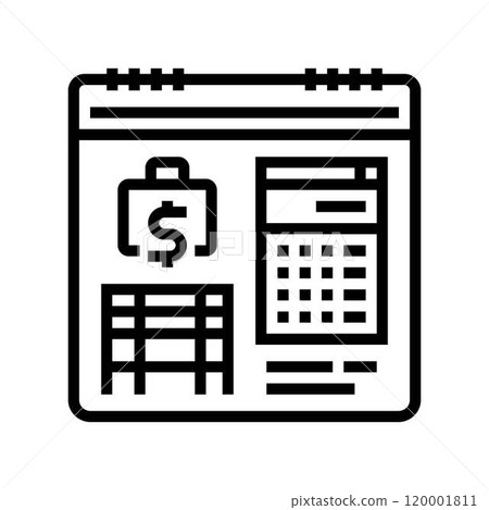 yearly budget budget planning line icon vector illustration 120001811