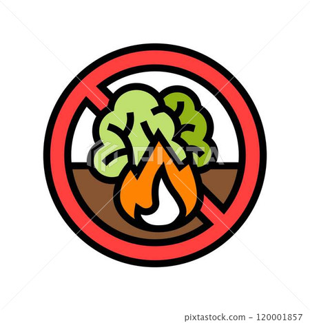 forest fire prohibited color icon vector illustration 120001857