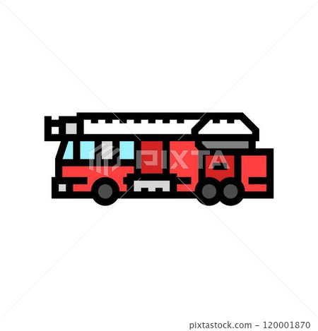 fire truck wildfire disaster color icon vector illustration 120001870