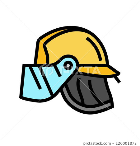 firefighter helmet wildfire disaster color icon vector illustration 120001872