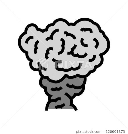 smoke cloud wildfire disaster color icon vector illustration smoke cloud wildfire disaster color icon vector illustration 120001873