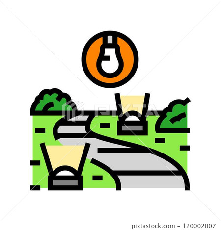 lighting garden maintenance color icon vector illustration lighting garden maintenance color icon vector illustration 120002007