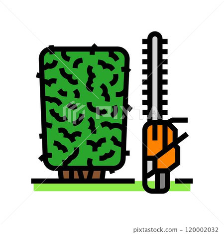 hedge trimming garden maintenance color icon vector illustration hedge trimming garden maintenance color icon vector illustration 120002032