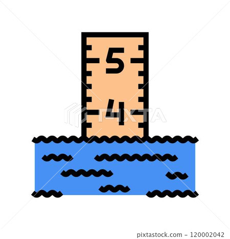 flood gauge disaster color icon vector illustration 120002042
