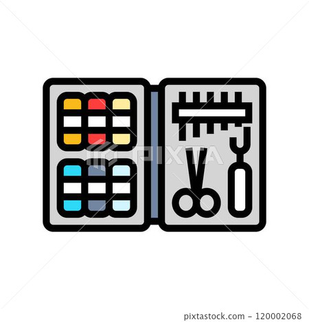 sewing kit dressmaking fashion color icon vector illustration 120002068