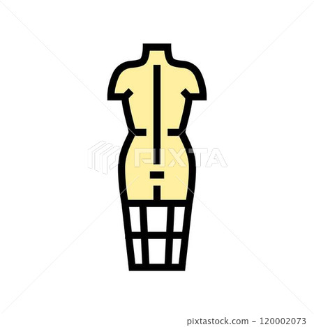 dress mannequin dressmaking fashion color icon vector illustration 120002073