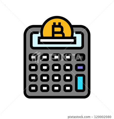 calculator cryptocurrency mining color icon vector illustration calculator cryptocurrency mining color icon vector illustration 120002080