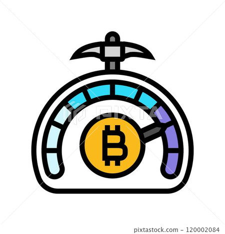 difficulty cryptocurrency mining color icon vector illustration difficulty cryptocurrency mining color icon vector illustration 120002084