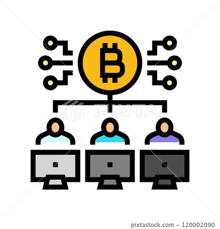 pool cryptocurrency mining color icon vector illustration 120002090
