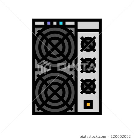 asic miner cryptocurrency mining color icon vector illustration 120002092