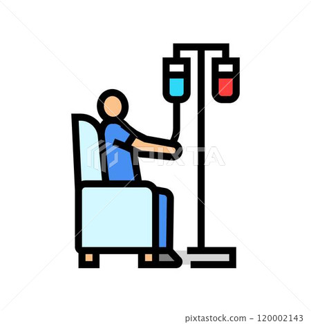 chemotherapy cancer treatment color icon vector illustration chemotherapy cancer treatment color icon vector illustration 120002143