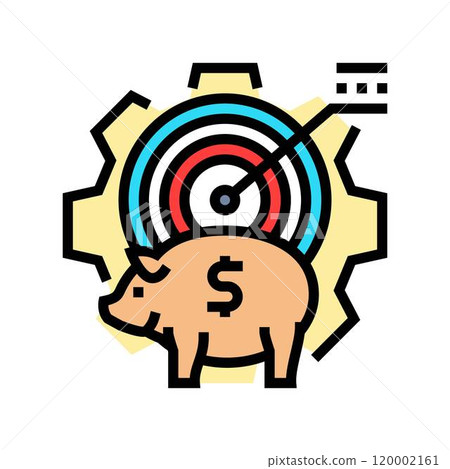 savings goals budget planning color icon vector illustration 120002161