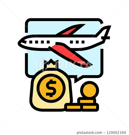 travel budget planning color icon vector illustration 120002169