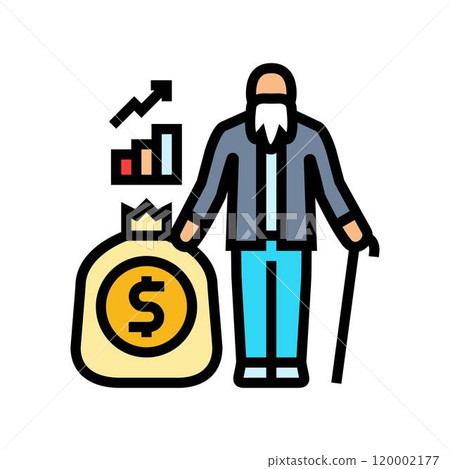 retirement planning budget planning color icon vector illustration retirement planning budget planning color icon vector illustration 120002177