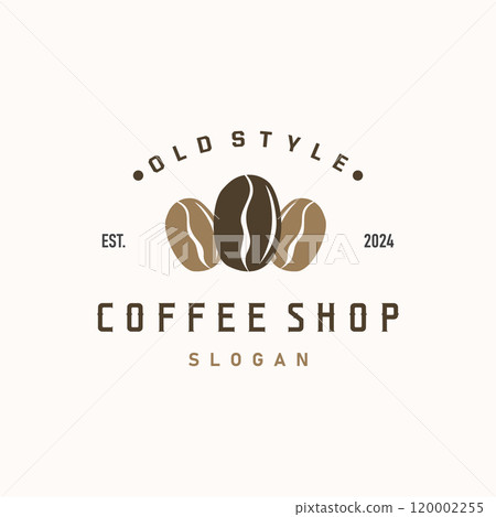 vintage retro design logo coffee bean drink simple concept illustration template 120002255