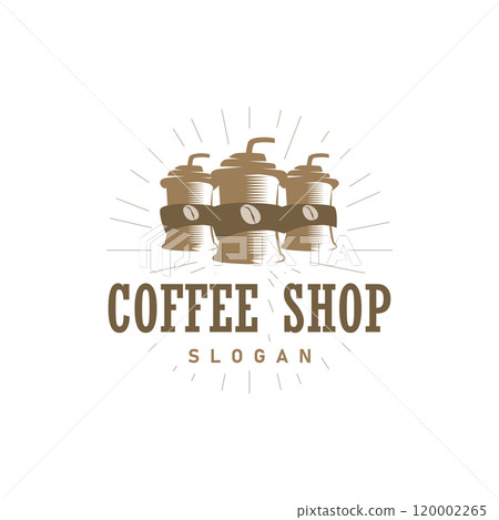 vintage retro design logo coffee bean drink simple concept illustration template vintage retro design logo coffee bean drink simple concept illustration template 120002265