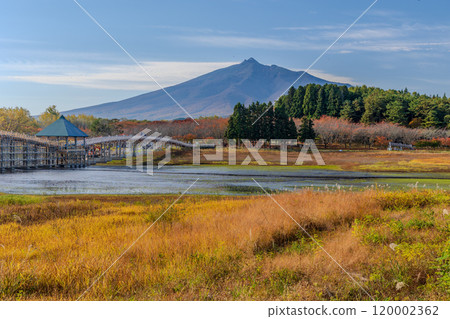 Lake Fujimi, Tsugaru, with its beautiful autumn leaves Lake Fujimi, Tsugaru, with its beautiful autumn leaves 120002362