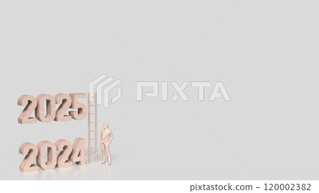 The Number 2024 and 2025 for Business concept 3d rendering. 120002382