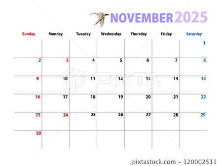 2025 年曆，十一月 120002511