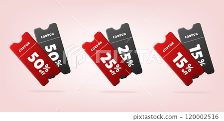 3D black and red coupon set 3D black and red coupon set 120002516