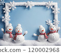 Snowman and snowflake background 120002968