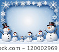 Snowman and snowflake background frame 120002969