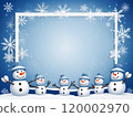 Snowman and snowflake Christmas card 120002970