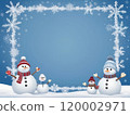 Snowman and snowflake background 120002971