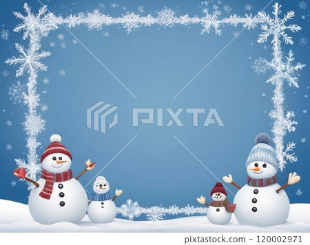 Snowman and snowflake background 120002971