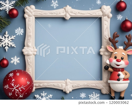 馴鹿和裝飾框架 120003062