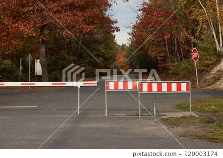 Parking entrance gate closed barrier Parking entrance gate closed barrier 120003174