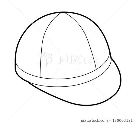 Jockey Cap Hat. Summer Head Fashion accessory clothing technical illustration. Vector headgear for Men, women,  120003181