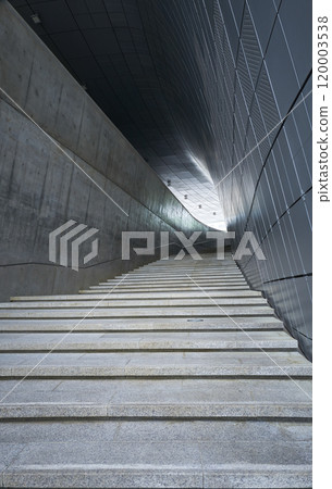 Modern architecture staircase leading to light in seoul, south korea 120003538