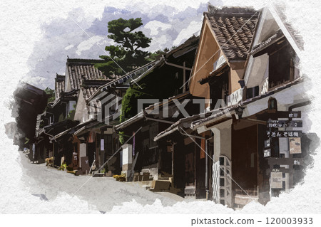 水彩風格吹谷故鄉吹谷街景岡山縣高橋市 水彩風格吹谷故鄉吹谷街景岡山縣高橋市 120003933