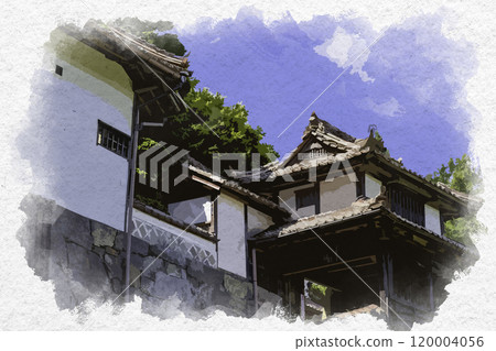 Watercolor style: Hirokane Residence, Fukiya Furusato Village, Takahashi City, Okayama Prefecture 120004056