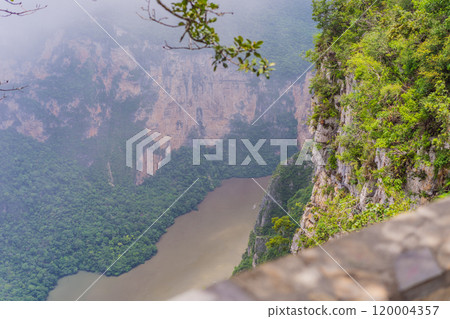 Sumidero Canyon National Park, Mexico. Natural wonder, adventure, and scenic landscape concept Sumidero Canyon National Park, Mexico. Natural wonder, adventure, and scenic landscape concept 120004357
