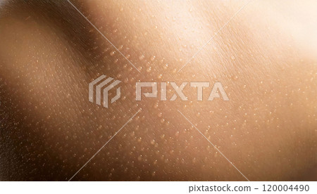 Close-up of profusely sweaty human skin 120004490