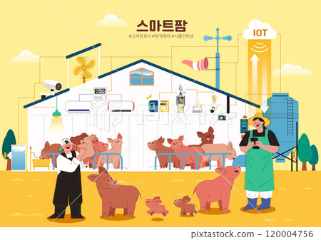 a cattle breeder who manages pigs in an automated remote control shed a cattle breeder who manages pigs in an automated remote control shed 120004756