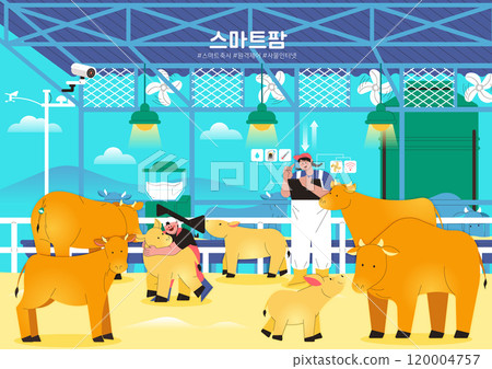 cattle ranchers in automation remote control sheds 120004757