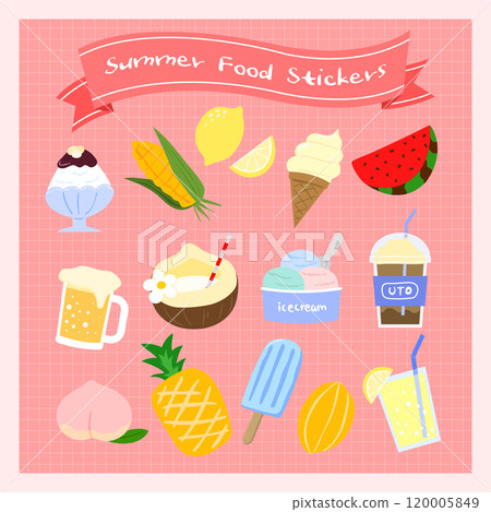 Summer Food Object Sticker Illustration 120005849