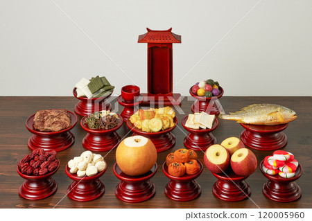 Korean Traditional Chuseok Ritual Table 120005960