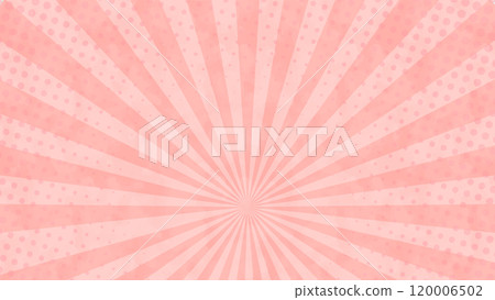 水彩風格圓點/粉紅色集中線 120006502