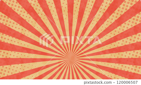 Watercolor polka dots with concentrated lines, red and gold Watercolor polka dots with concentrated lines, red and gold 120006507