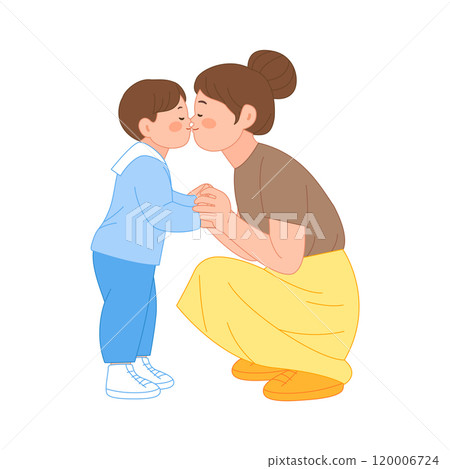 mother kissing her child 120006724