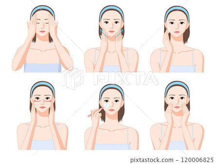 the image of a woman doing a facial massage 120006825