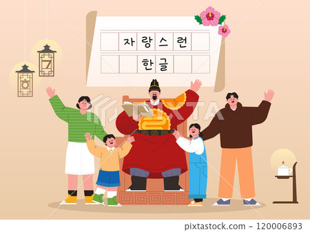People standing around King Sejong the Great 120006893